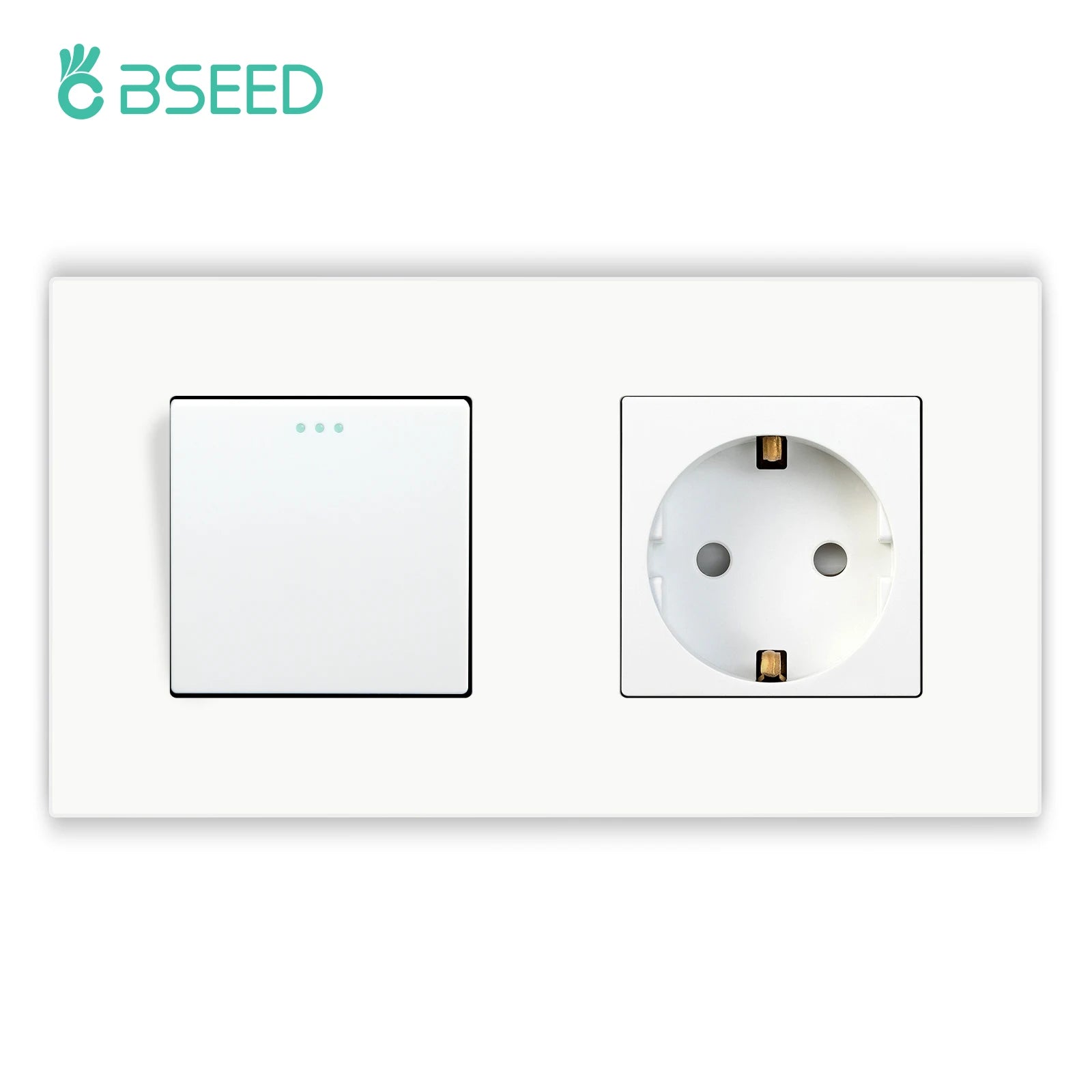 BSEED EU Wall Sockets Type-C USB Power Sockets Double Electric Sockets Triple Outlets Plastic Frame Germany Socket With Dual USB