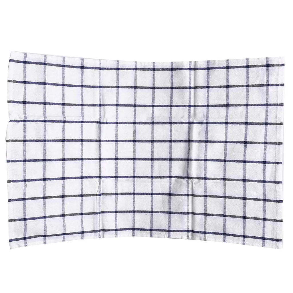 AFOURT-6Piece High Quality Blue White Plaid Striped Tea Towel Kitchen Towel Napkin Table Cloth 100% Cotton Woven Fabric