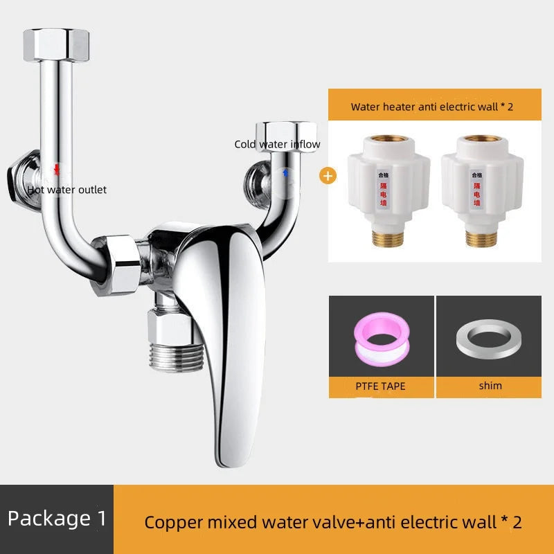 Stainless Steel Water Heater Mixing Valve Open Installation Hot and Cold Shower Switch U-type Valve 304 Mixing Valve