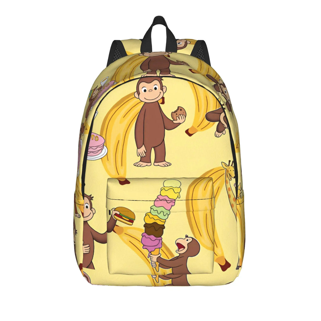 Curious George Multifunctional Stickers Backpack  Trekking Backpacks Student Colorful Soft High School Bags Style Rucksack