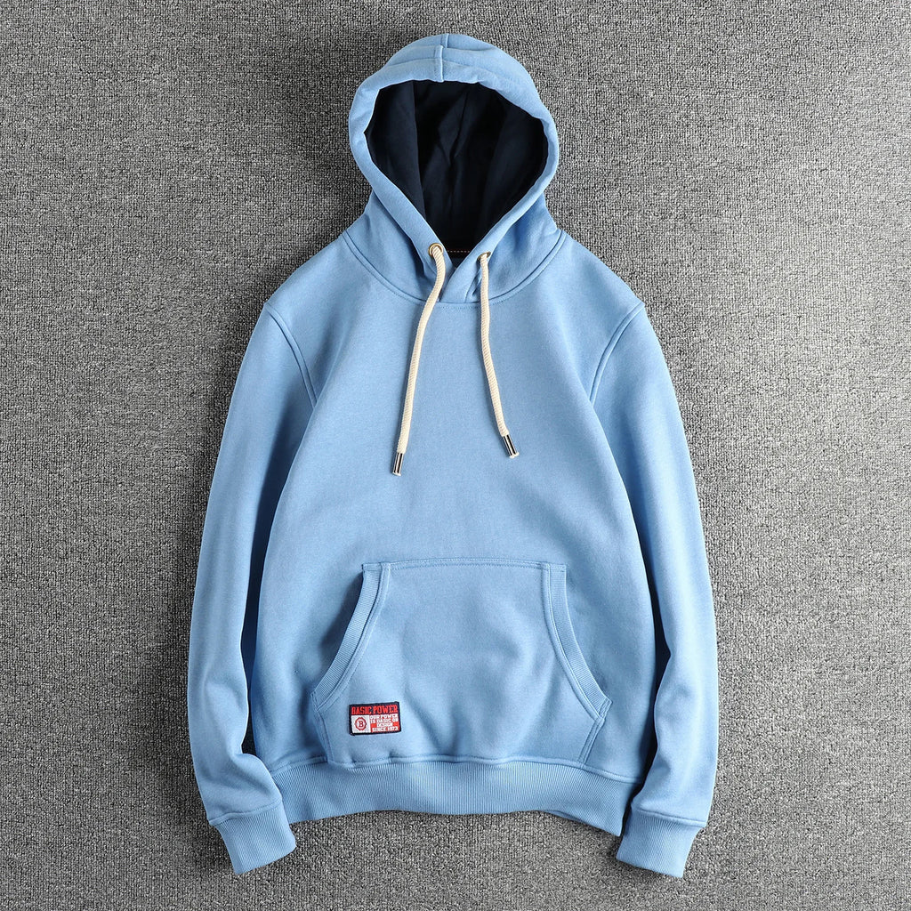 2024 Autumn And Winter New Basic Sweatshirts Men's Soild Color Hoodies High Quality Pullover Fashion Washed Casual Sportwear