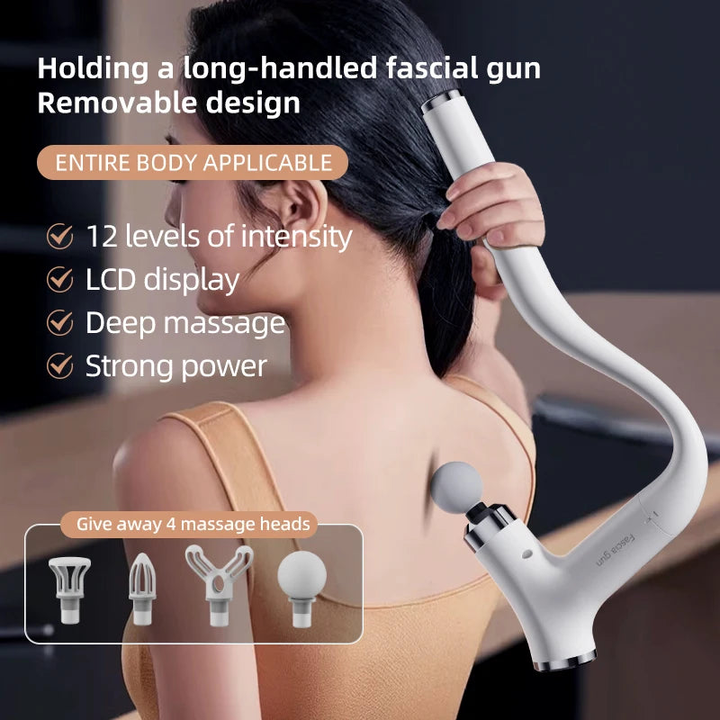 Intelligent Multifunctional Massage Gun Handheld Detachable Long-Handled Elbow Fascia Muscle Relaxation Massager Home Office Use