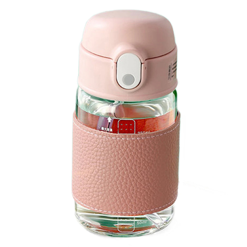 Portable Straw Glass Cup With Scale High Capacity Water Bottle For Boys Girls Leak-proof Wide Mouth For Outdoor Household