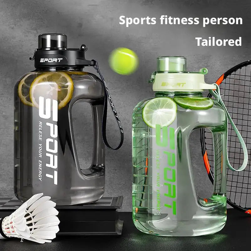 2.5l Large Capacity Sports Water Bottle Big Belly Cup Bucket Space Portable New Student Sports Plastic Water Ton Cup Ton Bo U2o9
