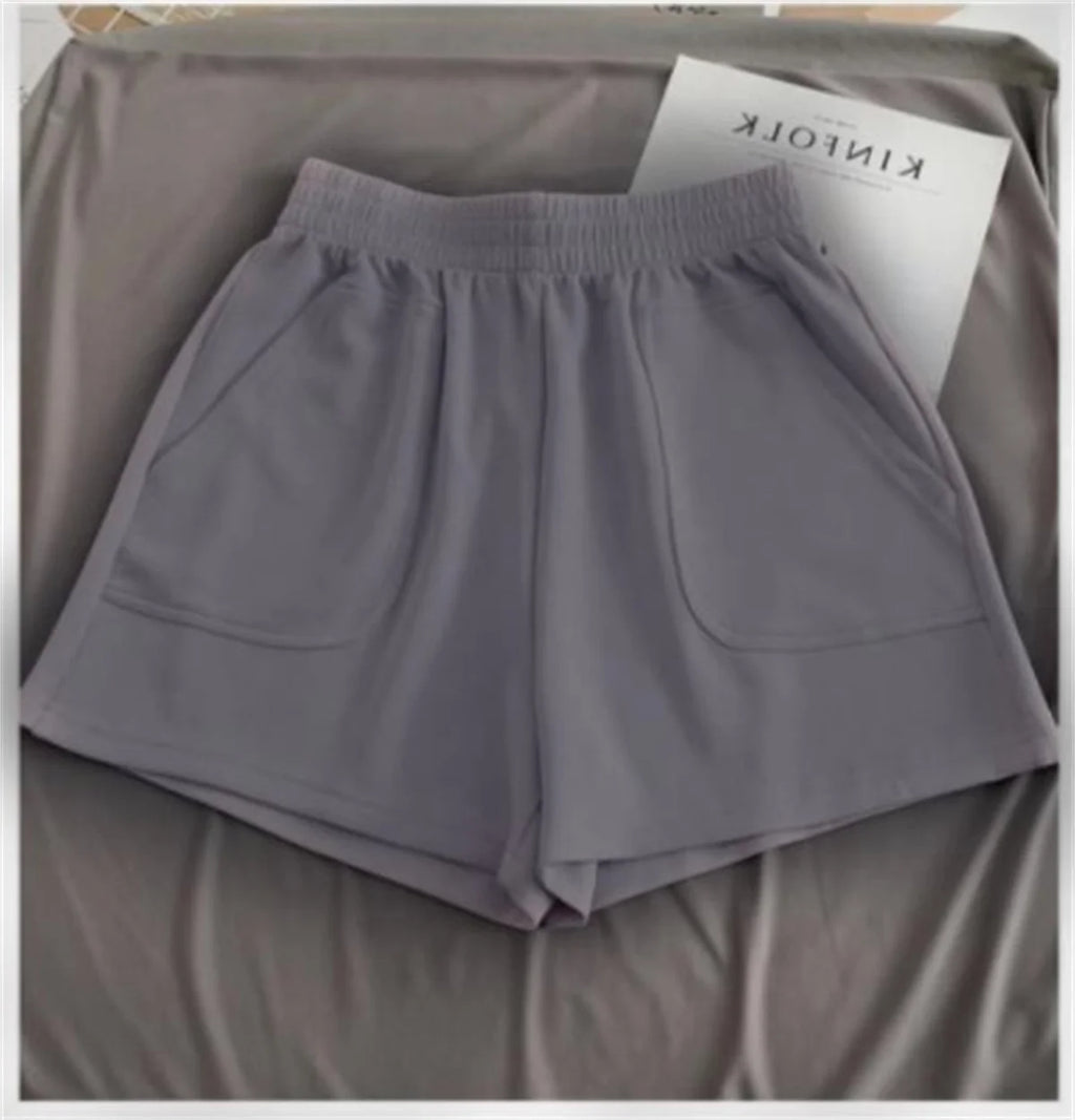 Women Summer 2026 Loose Slim Drawstring Hot Pants Korean High Waisted Wide Leg Casual Versatile Sports Shorts for Outdoor Wear