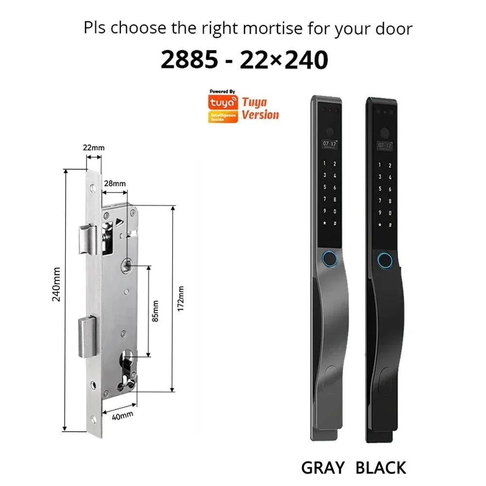 SZJN 3D Face Recognition Tuya Wifi Digital Electronic Broken Bridge Aluminum Lock Waterpoof Fingerprint Password Card Key Unlock