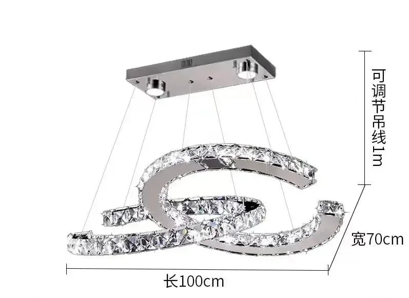 Modern 2024 New Special-shaped Crystal Chandelier Modern Simple Decoration Living Room Dining Room Home Decoration