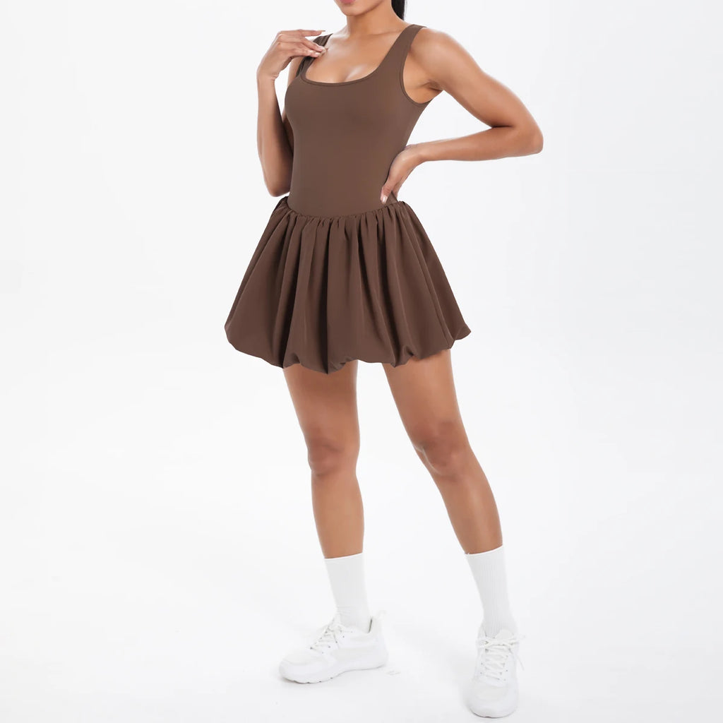 Athletic Yoga Fitness Dress Fitness High Stretch Slim Double Side Non-slip Women's Sports Dresses