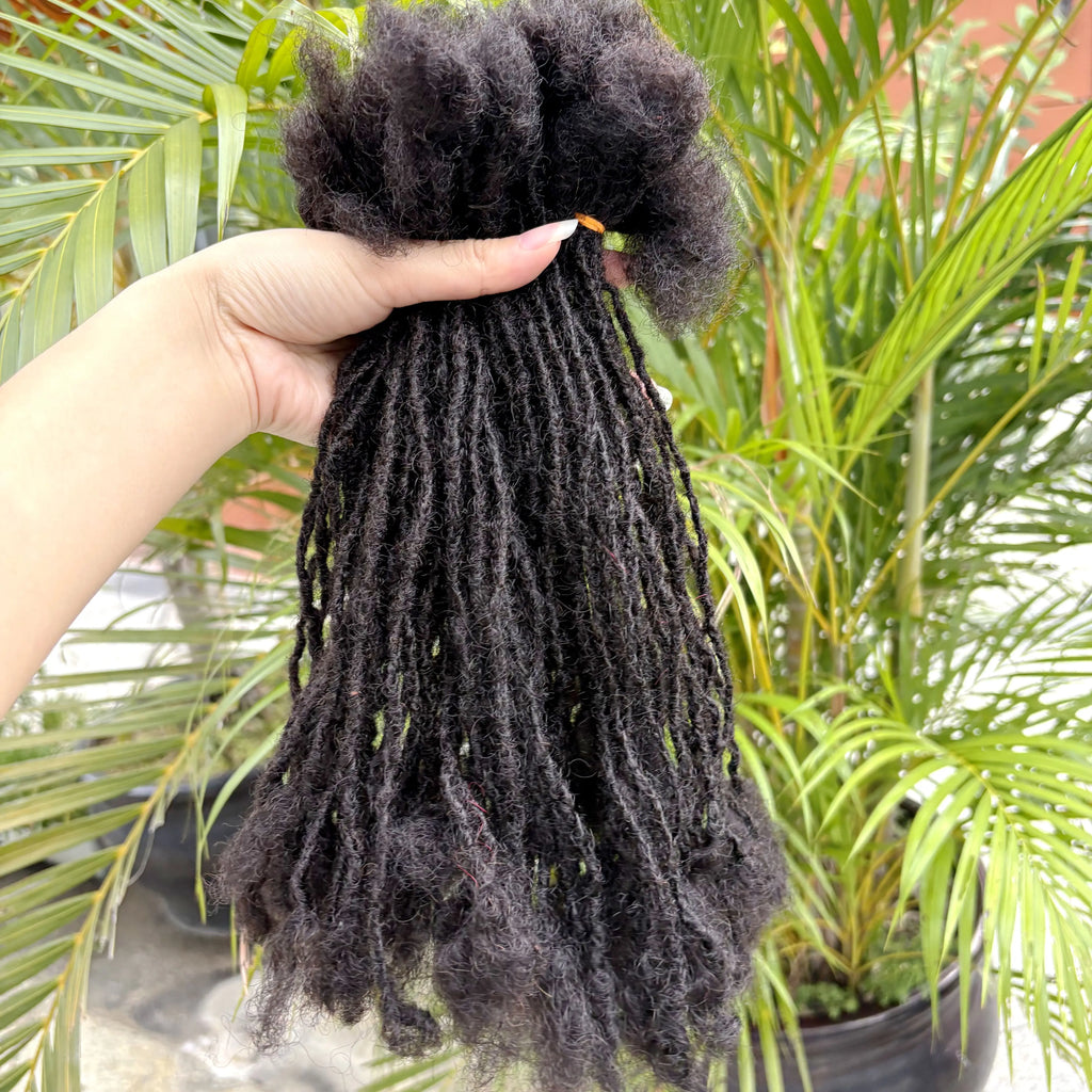 0.2cm Colored Handmade Inter Loc Extension Human Hair 10in Permanent Micro Sisterlocks Extensions Natural Looking Soft Dreadlock