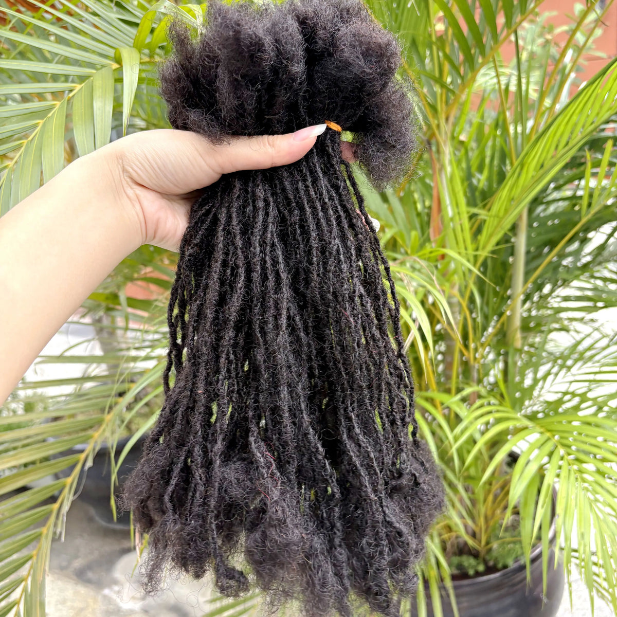 0.2cm Colored Handmade Inter Loc Extension Human Hair 10in Permanent Micro Sisterlocks Extensions Natural Looking Soft Dreadlock