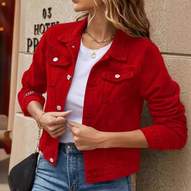 2025 Fashion Slim Fit Lapel Denim Jacket Europe and America