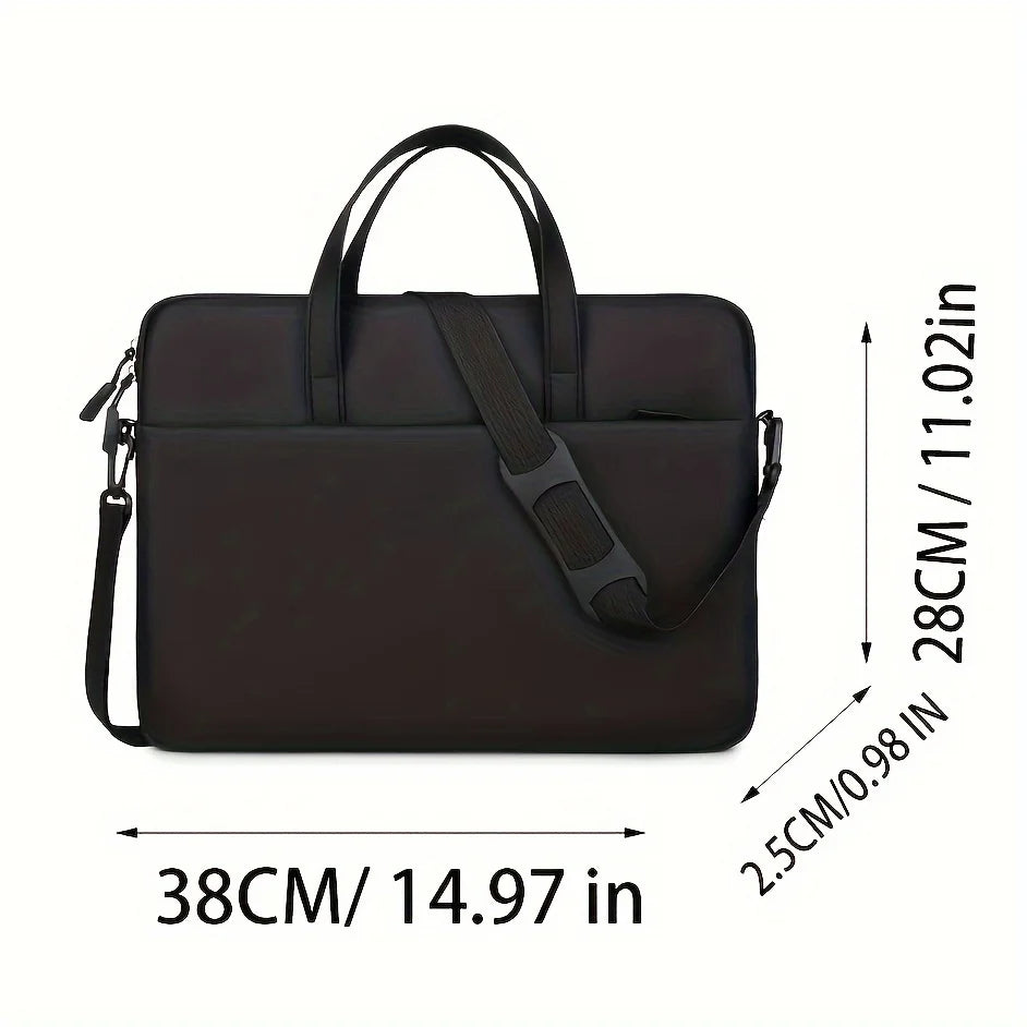 Solid Color Easy Lightweight Portable Laptop Bag, Portable Business Travel Laptop Sleeve, Zippered Crossbody Office Laptop Bag