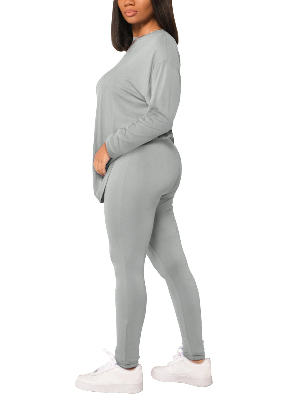 Spring and summer women's two-piece set long sleeved pants sportswear yoga clothes casual suit suitable for summer and autumn
