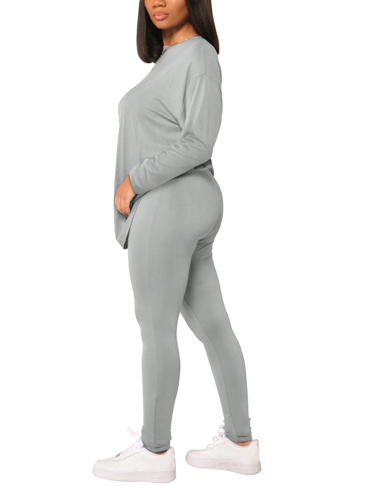 Spring and summer women's two-piece set long sleeved pants sportswear yoga clothes casual suit suitable for summer and autumn