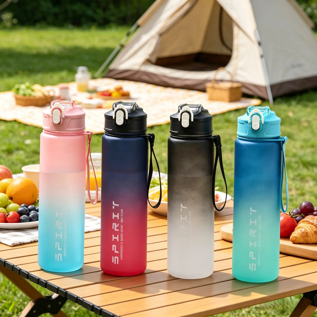 750ML Large Capacity Sports Water Bottle Leak Proof Colorful Plastic Cup Drinking Outdoor Travel Portable Gym Fitness Jugs