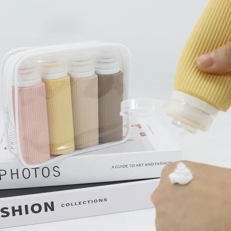 4pcs 100ML Silicone Travel Bottles Accessories Portable BPA Proof Squeezable Size Free Sets Leak Proof Travel Size Split Bottle