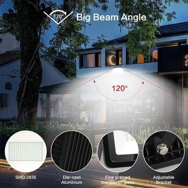 Security Lights Outdoor Motion Sensor Led Pir Floodlight 10W 20W 30W 50W 100W  IP66 Waterproof Outside Wall Light Garden Doorway