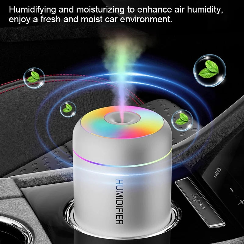 HOMEFISH Mini Air Humidifier Usb Aroma Diffuser Essential Oil Purifier Cool Mist Sprayer Home Bedroom LED Desktop Humidificador