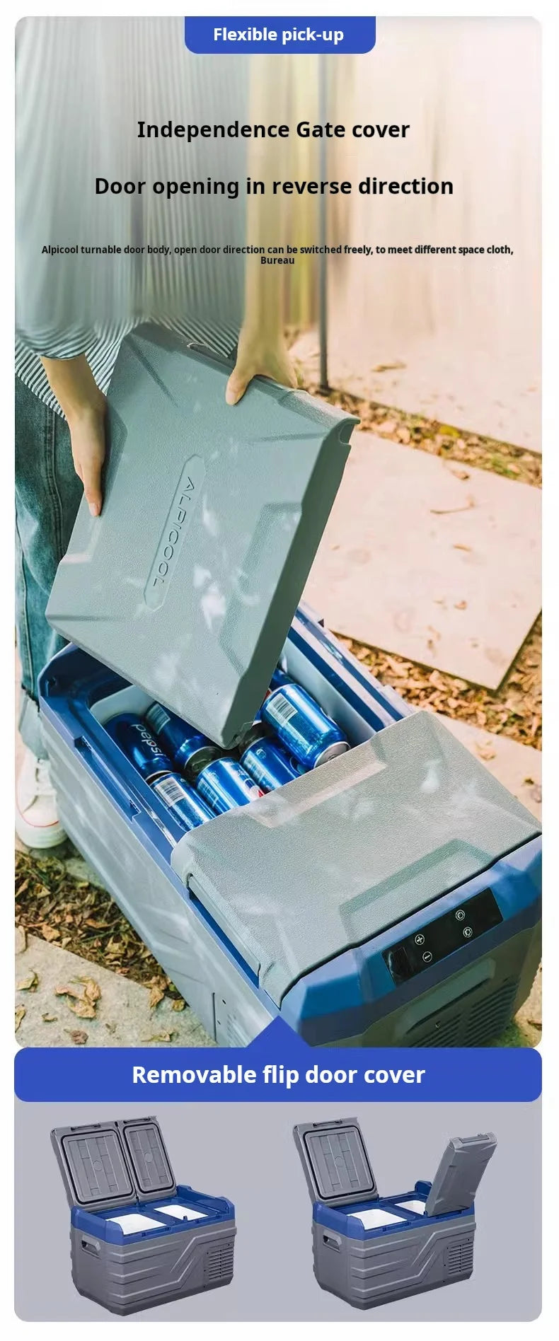 35L Car Fridge, 12V/24V Portable Refrigerator with APP Control, Compressor Cooler for RV/Truck/Camping, -20℃~20℃, Freezer
