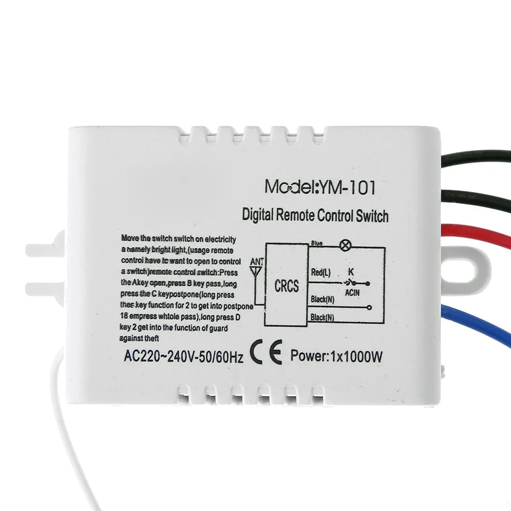 220V Smart Digital Wall Switch Lamp Wireless Radio Remote Control Crystal Lamp Modern Wall Ceiling Lamps