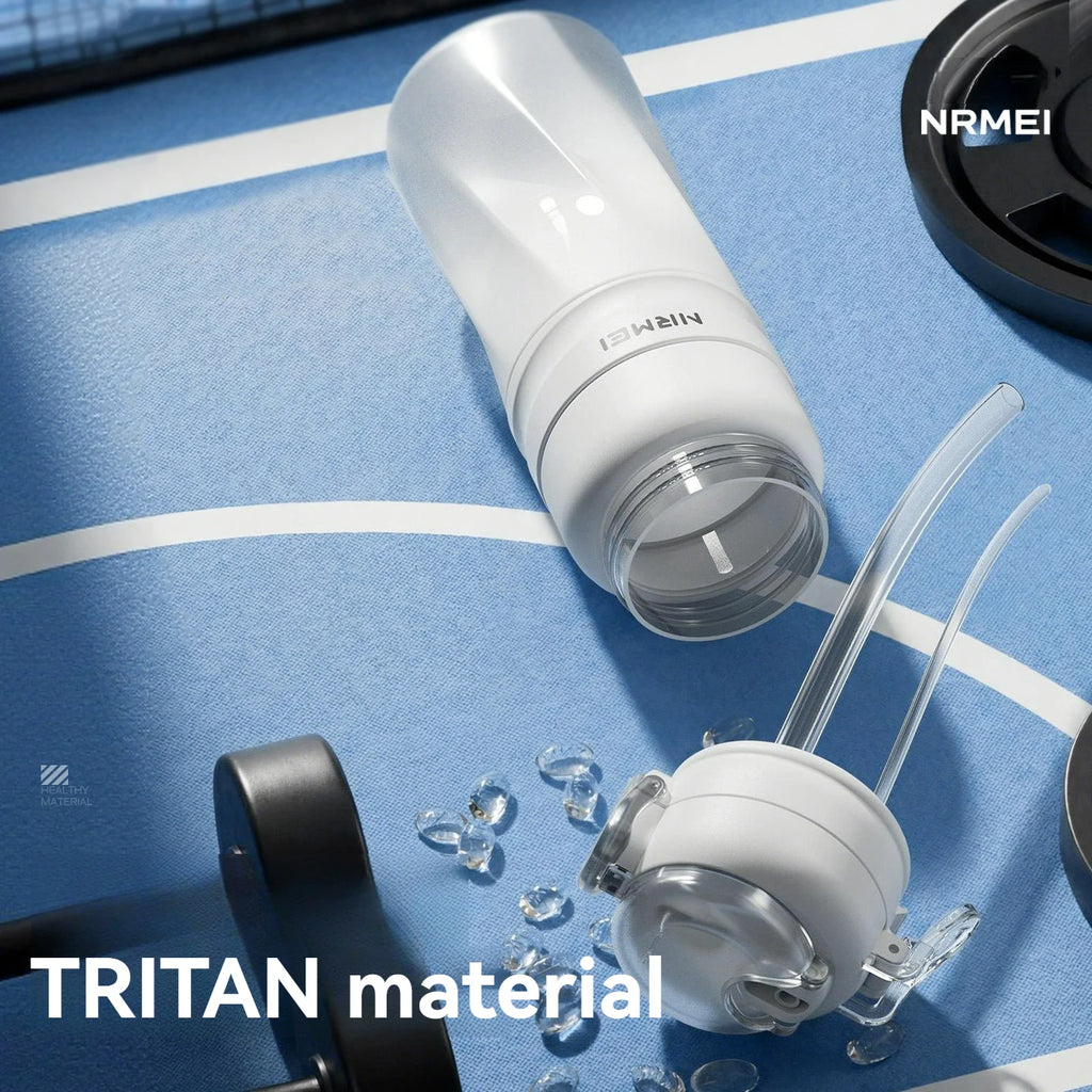 Large Capacity Spray Water Bottle Sports Gym Plastic Cup Portable Summer Drinking Scale Creative Student Gift Outdoor