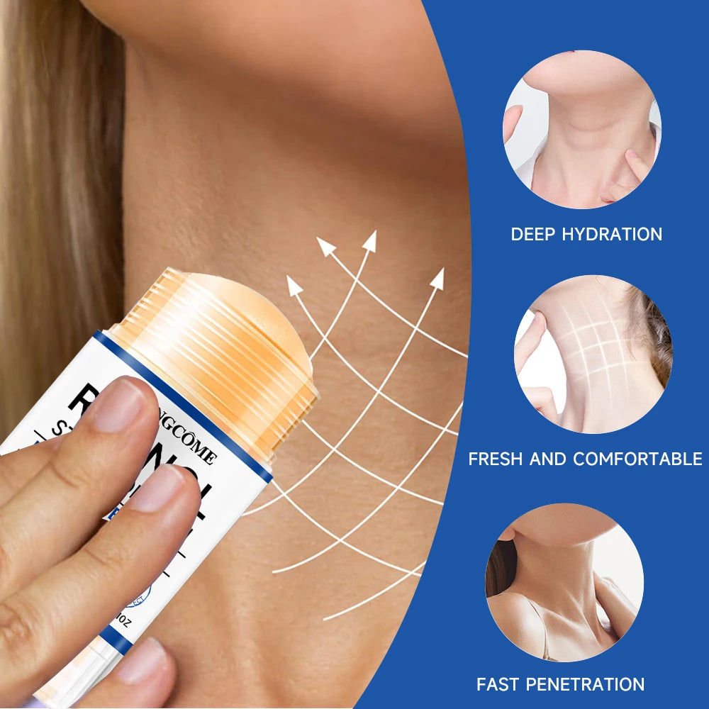 Retinol Neck Care Stick - Anti-Aging Firming Treatment, Hyaluronic Acid & Collagen, Wrinkle Reduction for Sagging Skin