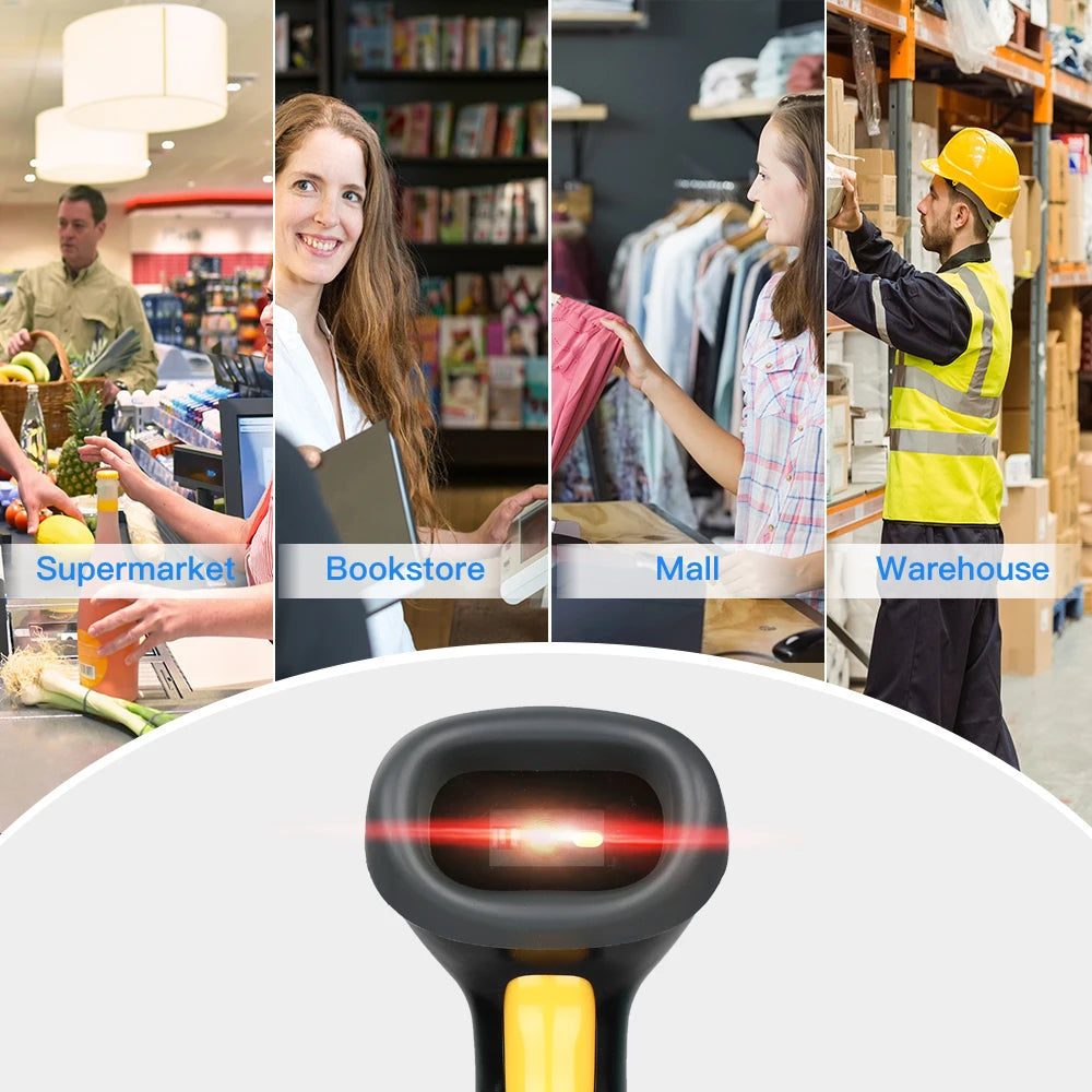 Eyoyo EY-H2 USB Wired 1M Cable Handheld Automatic Scanning Barcode Scanner For Supermarket. PDF417 Data Matrix 1D 2D QR Reader
