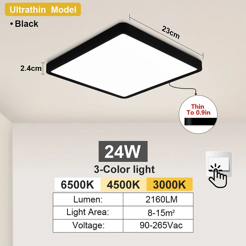 Modern LED Ceiling Light Ultrathin Decorative Light Bedroom Dining Room Living Room Indoor Home Light Waterproof Dustproof