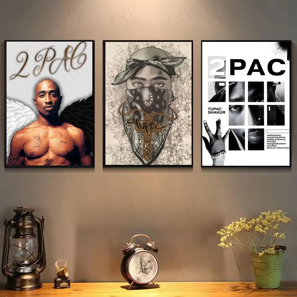 Rapper 2Pac T-Tupac S-Shakur Poster Paper Print Home Living Room Bedroom Entrance Bar Cafe Art Painting Decoration