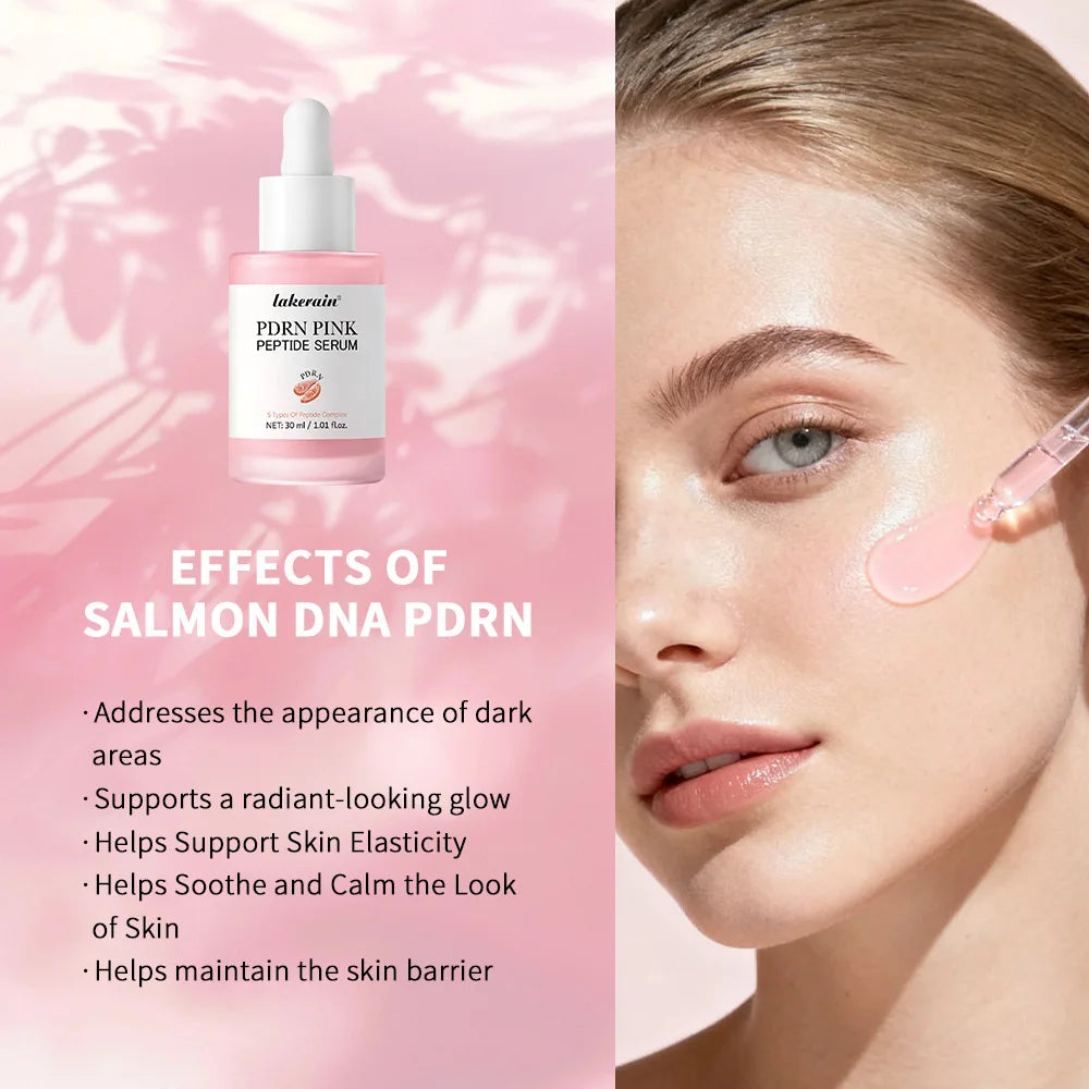 Lakerain Pink Peptide Serum Even-looking Skin Tone Dark Care Long-Lasting Hydration Low-Irritation Formula Firming Adenosine