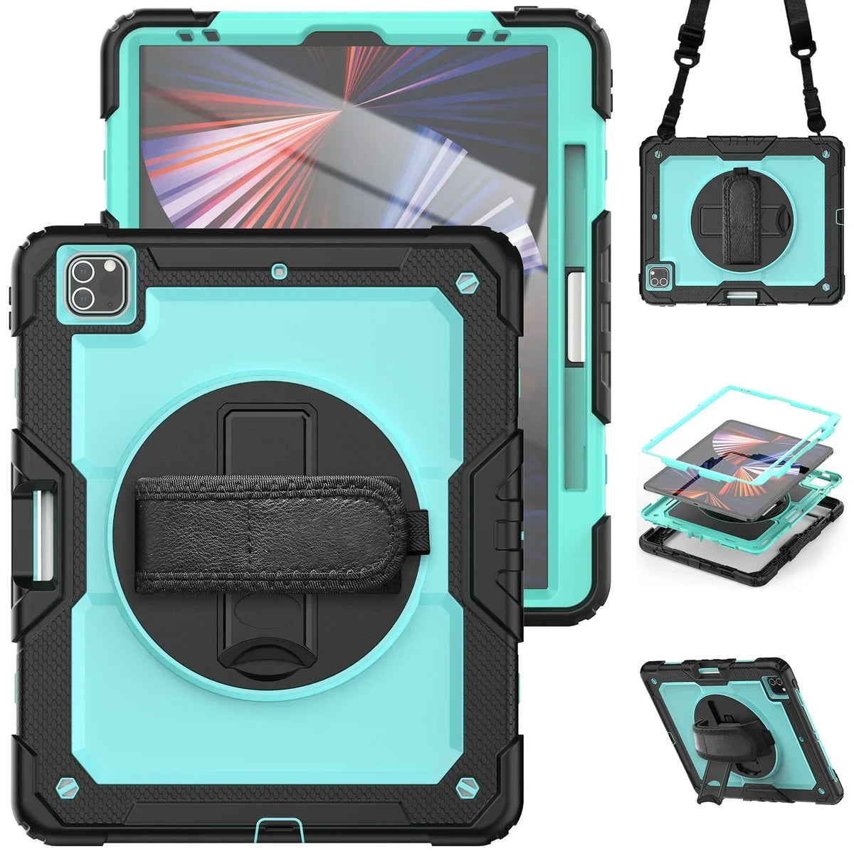 360 Rotation Kids Stand Tablet Case for 2026 New IPad Air 8 M4 11 13 inch , For iPad A19 12th 11th 10th A16 Air 7 6 M3 M2 Cover