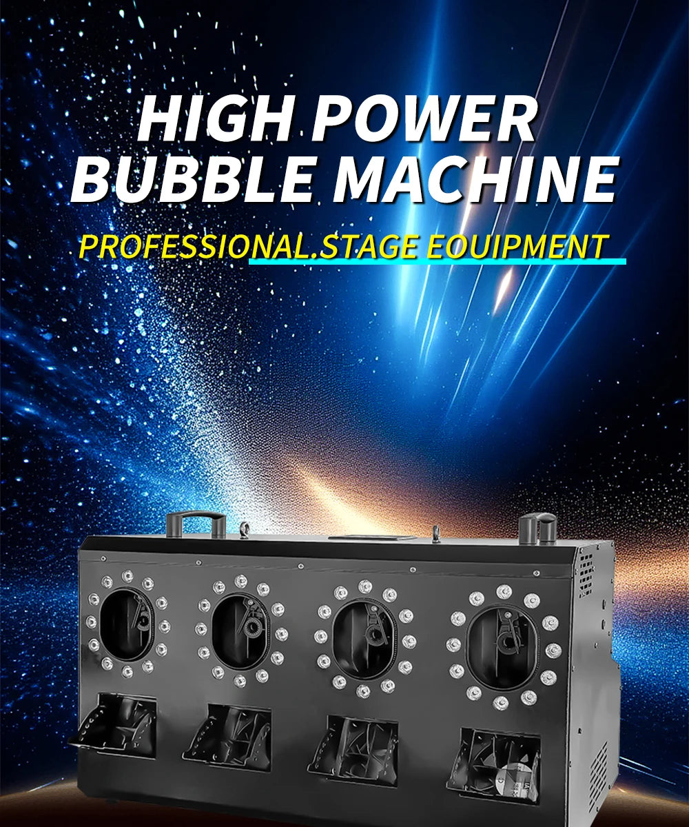 3000W 1500W LED Smoke Bubble Machine Four Holes Double Holes Party Wedding Bubble Spray Machine DMX for Stage Special Effect