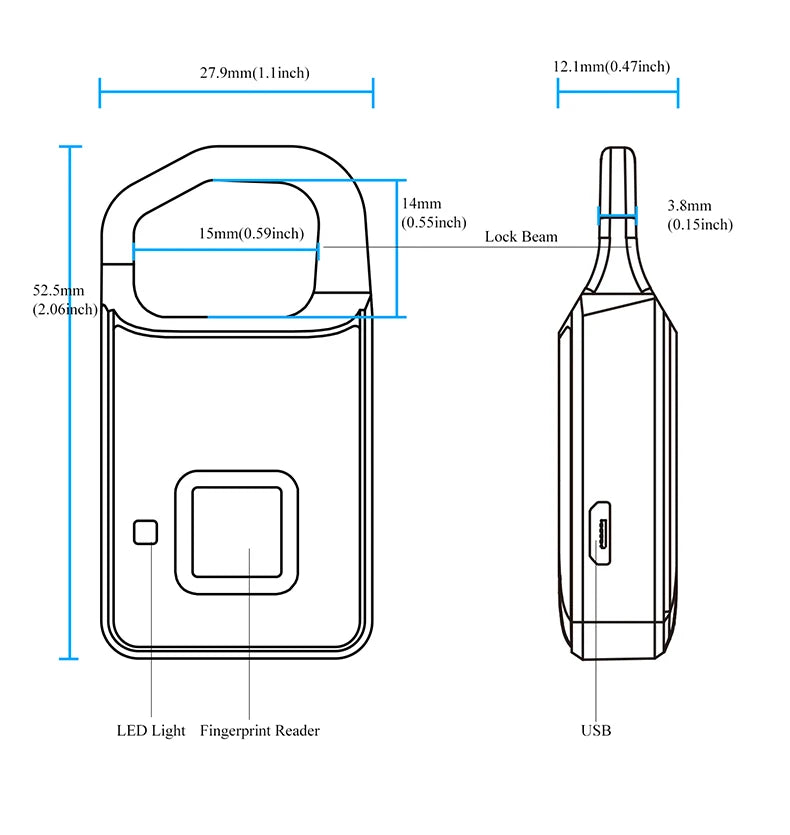 Biometric Fingerprint Combination Keyless Dormitory Door Lock Bluetooth-compatible 4.1 Anti-theft Securit Padlock
