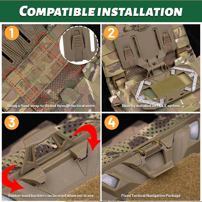 Tactical Admin Phone Platform Molle Cell Phone Holder Carrier Phone Mount with H Harness Strap Shoulder Harness for Screen Size