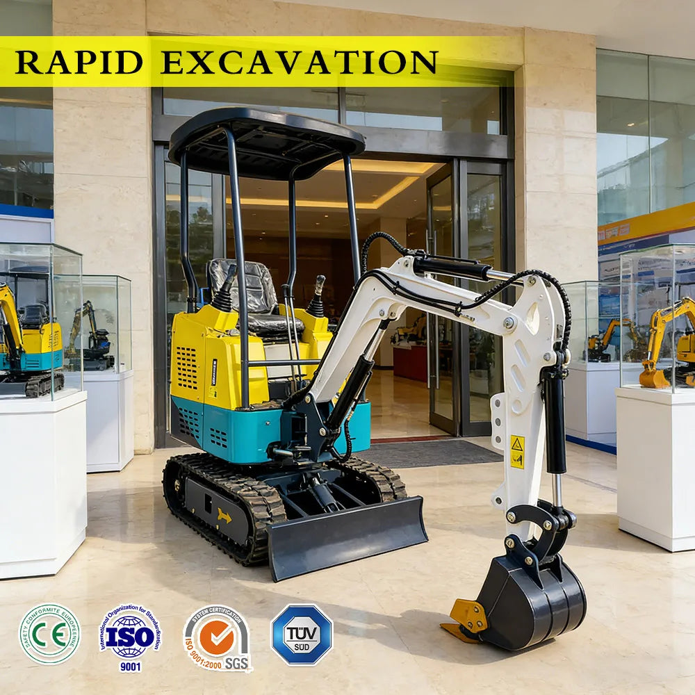 Farm Construction Mini Excavator 1.8Ton 2Ton Multifunctional Compact Digger CE Approved Heavy Duty Hydraulic Small Bagger CE/EPA