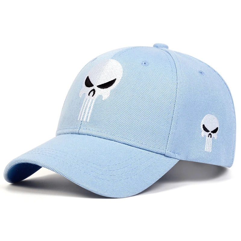 Unisex Skull Head Embroidery Baseball Caps Spring Autumn Outdoor Adjustable Casual Hats Sunscreen Hat