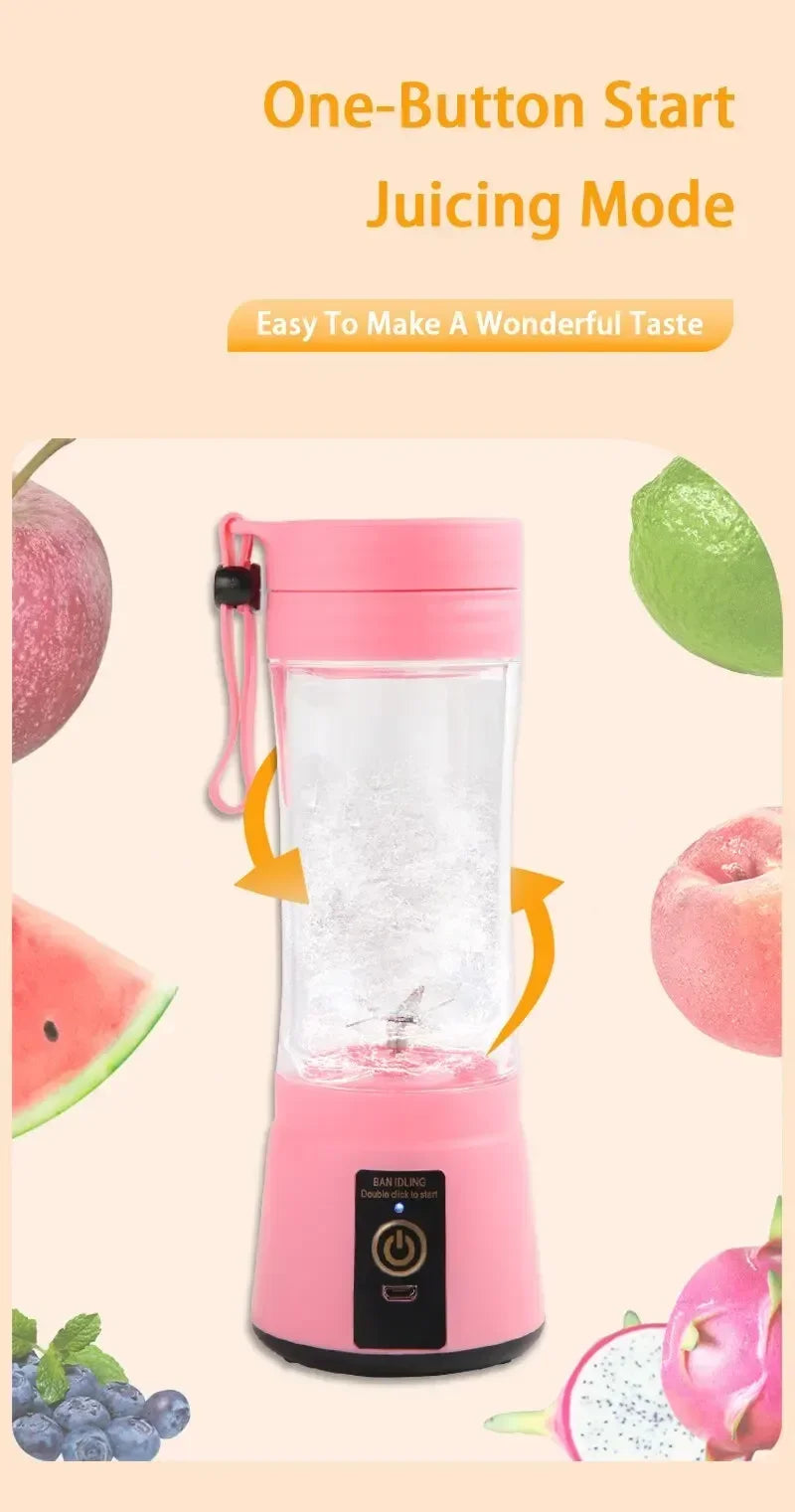 2026 Hot Selling Items USB Charging Electric Juicer Cup 6 Leaf Blade Mini Portable Blender Fruit Juice Extractor for Home Travel