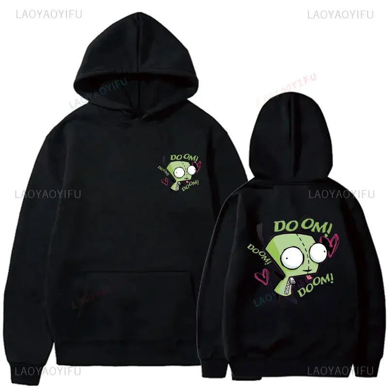 Happy Gir Classic Hip Hop Cool Thermal Hoodie Invader Zim Gaz Membrane Animated Leisure Tracksuit Autumn and Winter Fleeces