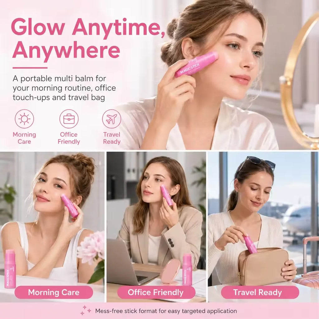2026 New PDRN Pink Collagen Multi Balm Stick Volume Firming Anti Aging Smooth Fine Lines Eye Neck Forehead Smile Lines Face Care