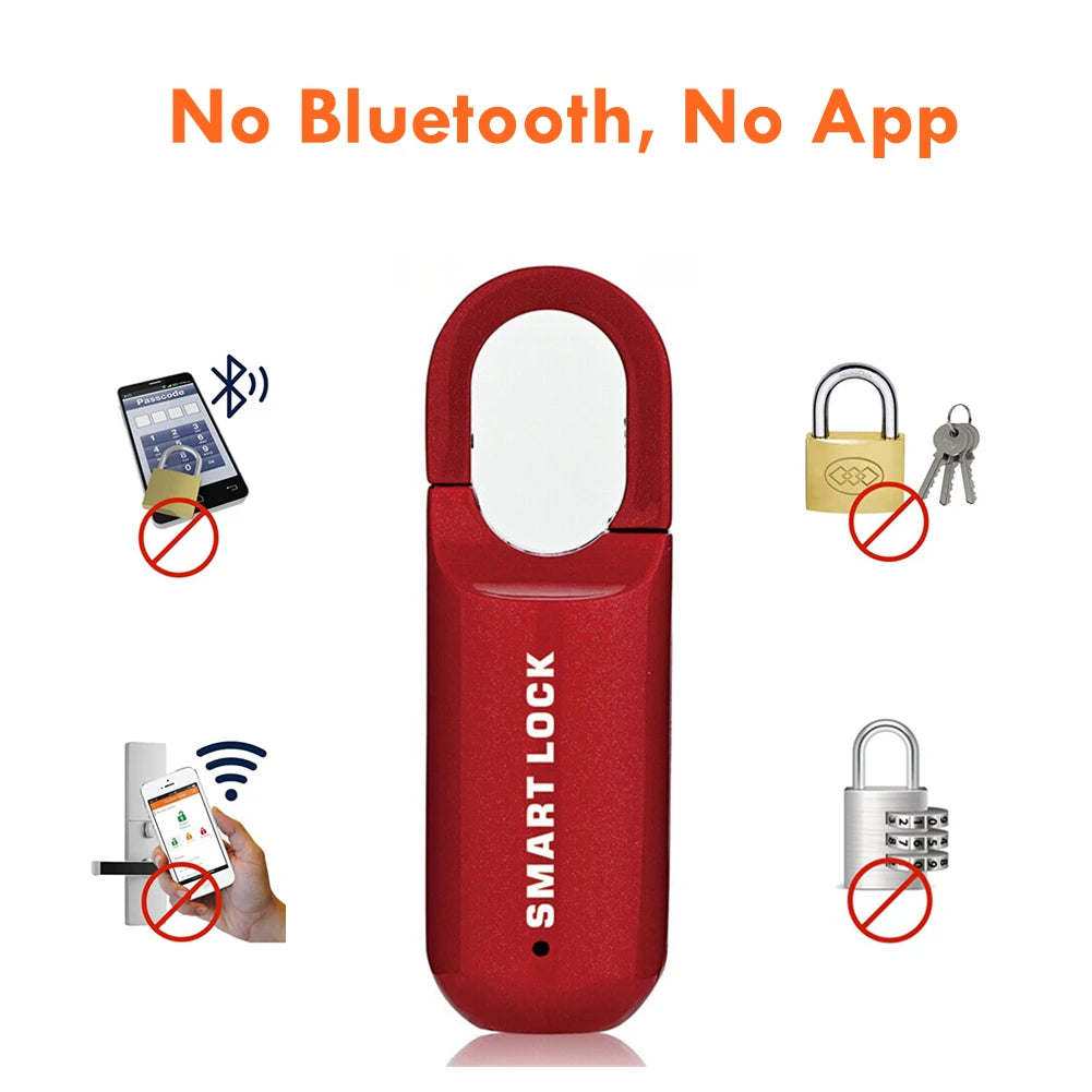 RAYKUBE Mini Fingerprint Lock Smart Padlock Biometric Electronic Lock Keyless USB Charge for Gym School Travel Case Backpack