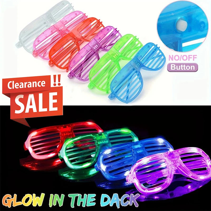 5Pc LED Luminous Blinds Glasses Adult Children Role Playing Props Halloween Party Wedding Bachelorette Party Bar Gift Decoration