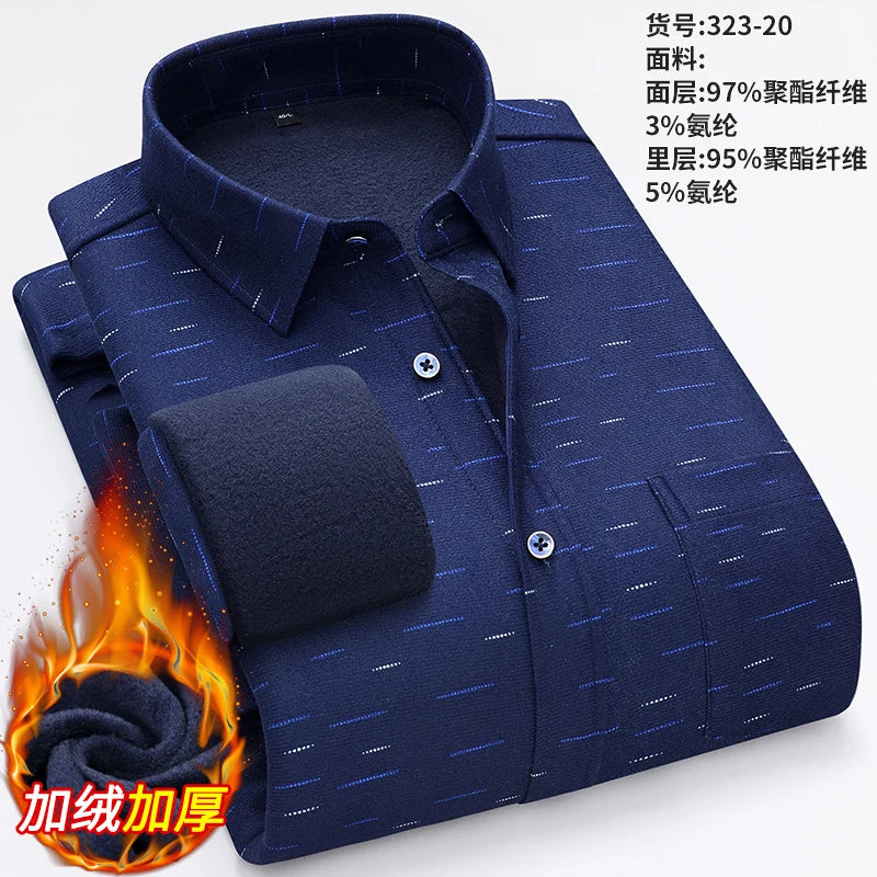 New Men's Autumn Winter Casual Long Sleeve Plaid Shirts Thick Warm Male Casual High Quality Soft Plus Size Business Check Shirts