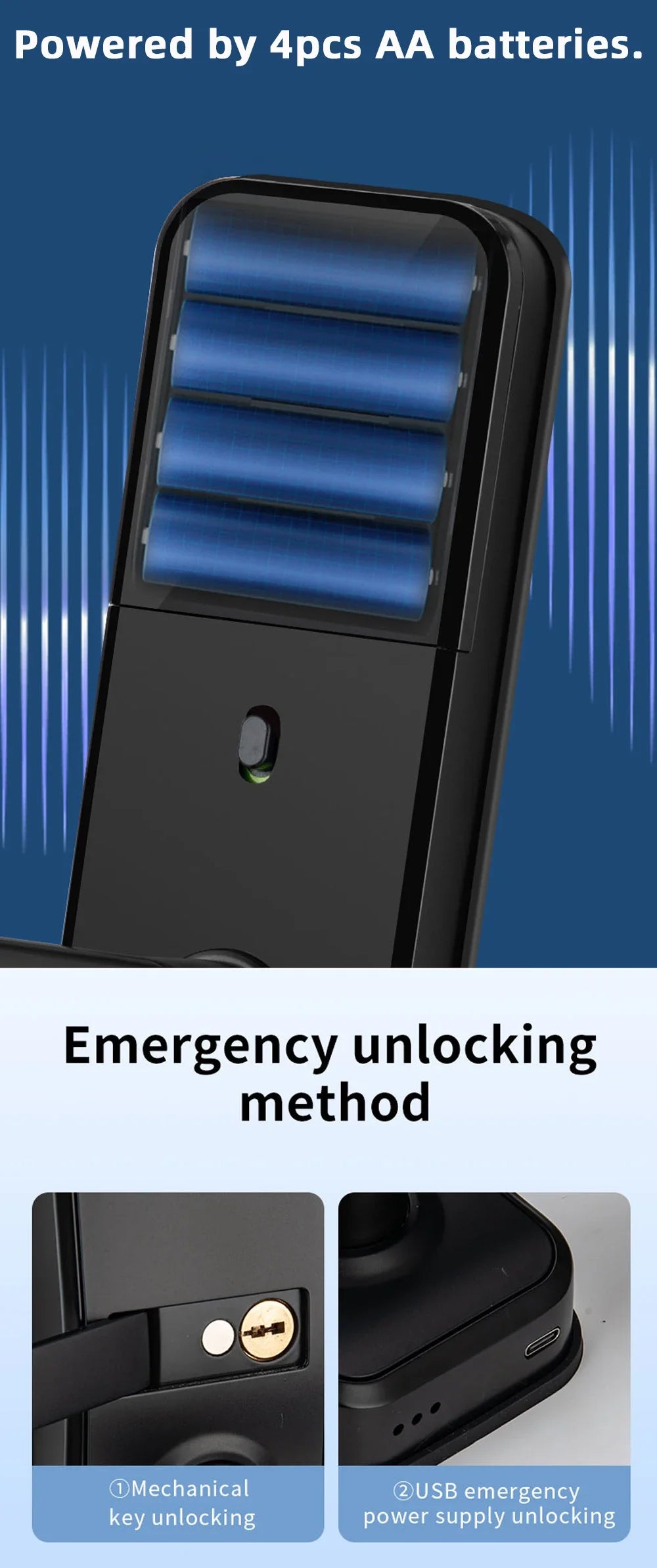 CDOK P13 Smart Biometric Fingerprint Door Lock Electronic Door Lock Tuya/Smartlife App Set Fingerprint/ Password/ Card Unlock