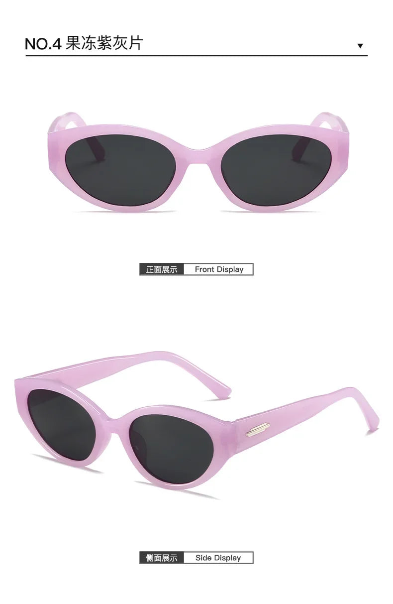 Small Oval Beautiful Sunglasses Women Men Brand Designer Fashion Sun Glasses Female Male Cool Punk Mirror Oculos De Sol