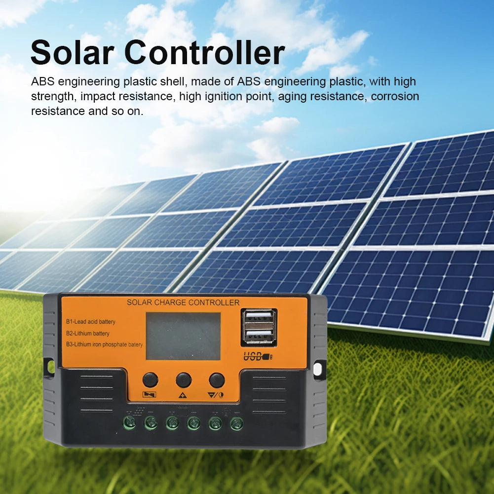 Solar Regulator 12V/24V 30A 20A 10A Solar Charge Controller Battery Charger LCD Display Dual Output USB 5V Solar Panel Controlle