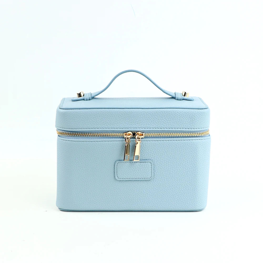 Customized Name PU Leather Cosmetic Bag with Zoned Storage and Large Capacity Toiletry Bag for Autumn and Winter New Products