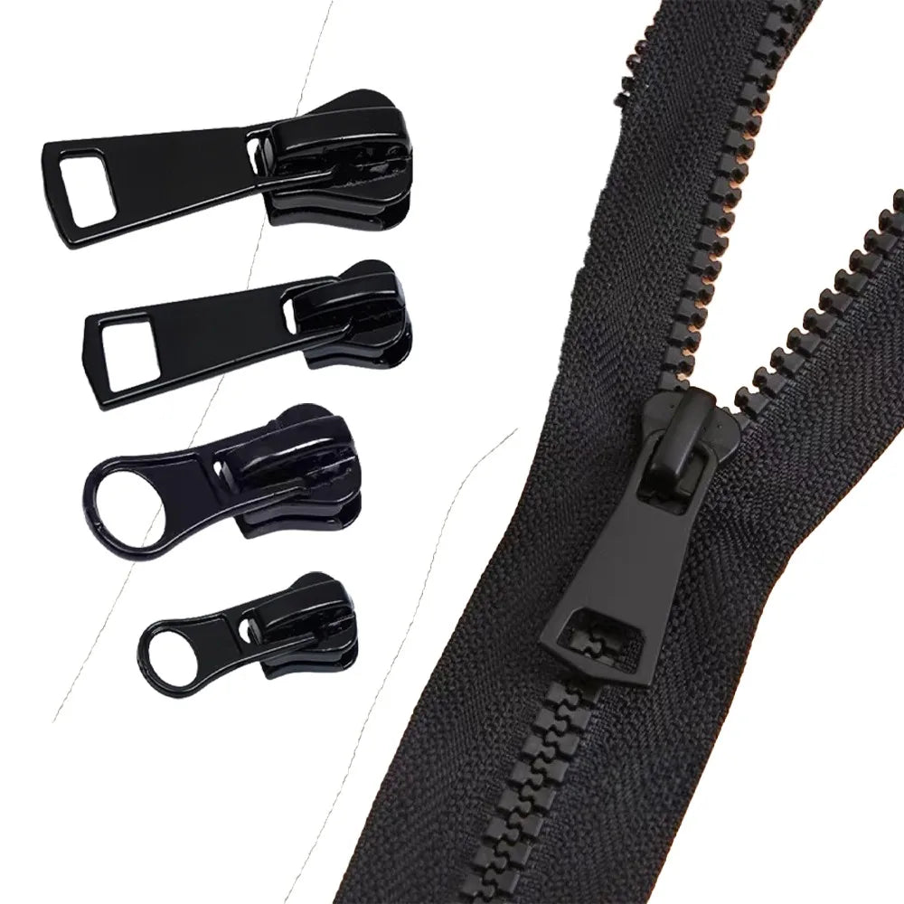10pcs 3 5 8 Zipper Puller Head Black Handmade Zipper Slider Sewing Accessories Resin Clothing Bag Zips for Replacement Parts