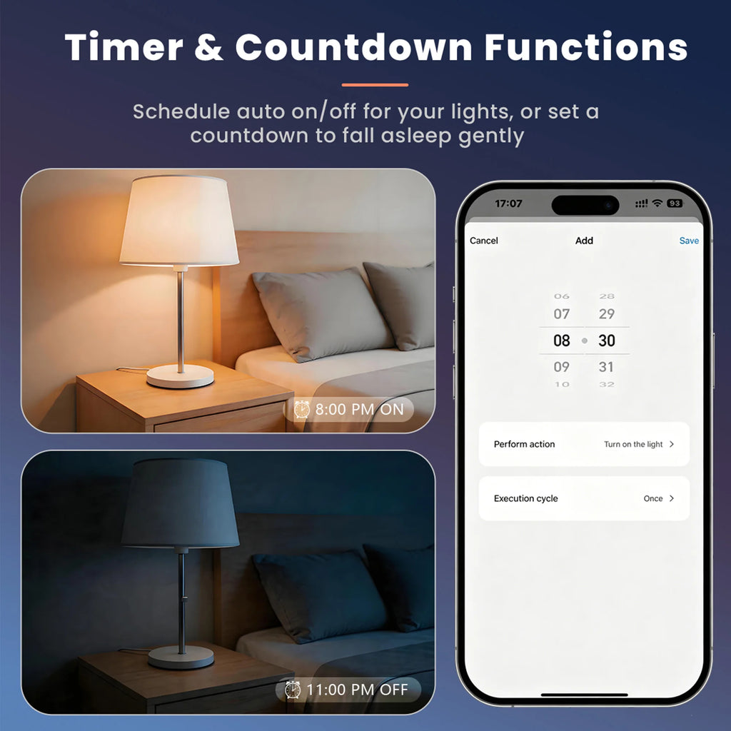 4pcs RGB Multi-Color LED Smart Bulbs, Music Rhythm Sensitive Lights, Low Blue Light Flicker-Free Lamps for Living Room Bedroom