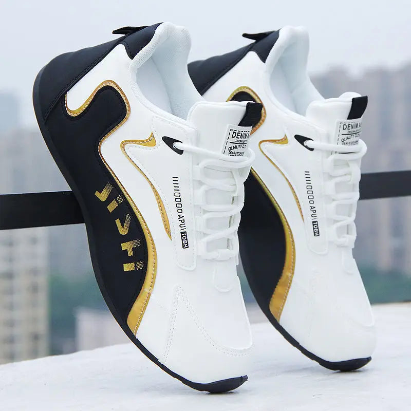2026 New Leather Men Shoes Breathable Solid Color Shoes Trendy Anti Slip Shoes Waterproof Travel Casual Sneakers Zapatos