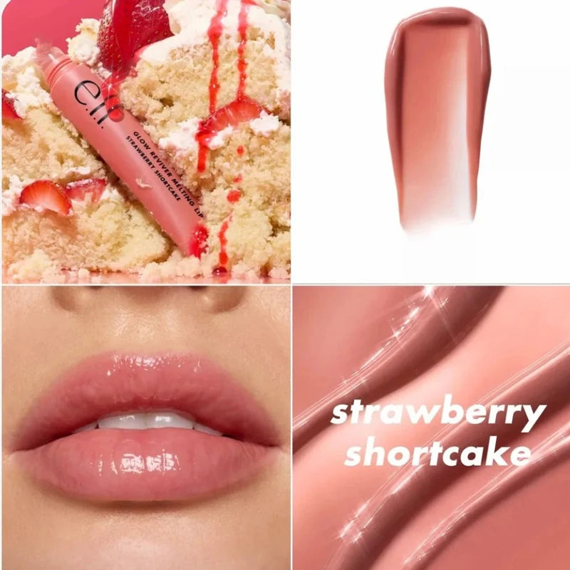 New Elf 8 Colors Liquid Blush Lasting Moisturizing Face Makeup Fruit Lip Gloss Lipstick Set Mango-Watermelon Bubblegum-Cherry